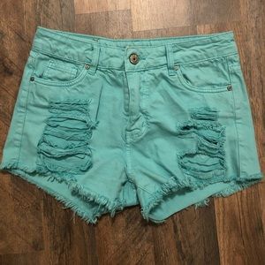 Blue High Waisted Jean Shorts